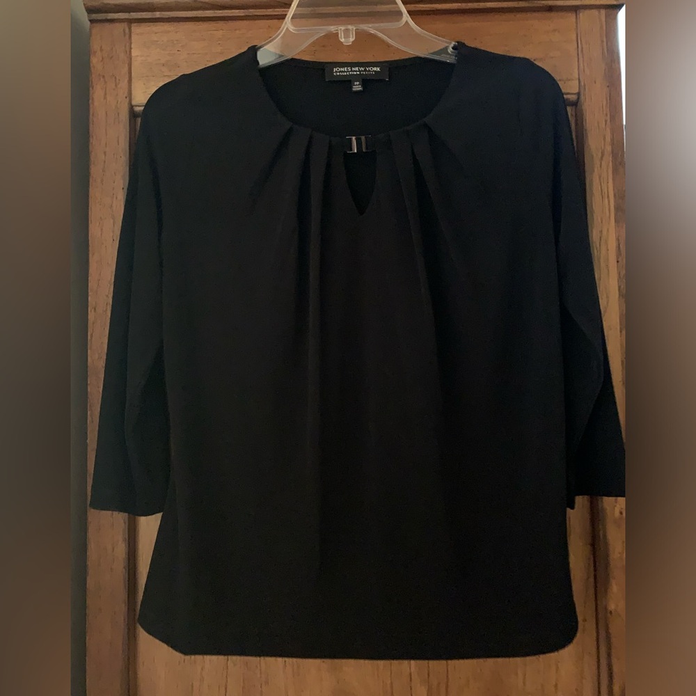 Jones New York Black Long Sleeve Top